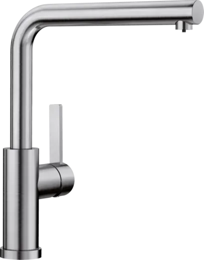 BLANCO Kchenarmatur Lanora-F Edelstahl massiv Einhebelmischer mit Festauslauf zur Vorfenstermontage Niederdruck