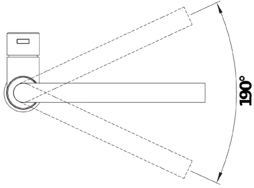 BLANCO Kchenarmatur Lanora-S-F Edelstahl massiv Einhebelmischer mit Zugauslauf Auslauf schwenkbar zur Vorfenstermontage
