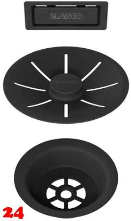 BLANCO InFino Ab- und berlaufset mit berlauf C-overflow Schwarz fr Einzelbecken