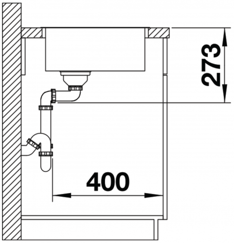 BLANCO Kchensple Zerox 500-U Dark Steel Edelstahlsple / Unterbausple mit Ablaufsystem InFino und Handbettigung