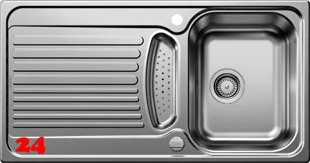 BLANCO Kchensple Tipo 5-S Einbausple / Edelstahlsple Siebkorb als Drehknopfventil