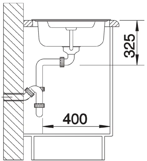 BLANCO Kchensple Tipo 5-S Einbausple / Edelstahlsple Siebkorb als Drehknopfventil