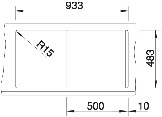 BLANCO Kchensple Tipo 5-S Einbausple / Edelstahlsple Siebkorb als Drehknopfventil