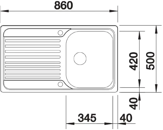 BLANCO Kchensple Tipo 45-S Einbausple / Edelstahlsple Siebkorb als Drehknopfventil