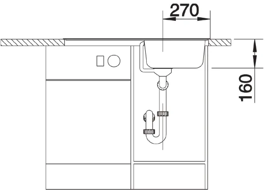 BLANCO Kchensple Tipo 45-S Einbausple / Edelstahlsple Siebkorb als Drehknopfventil