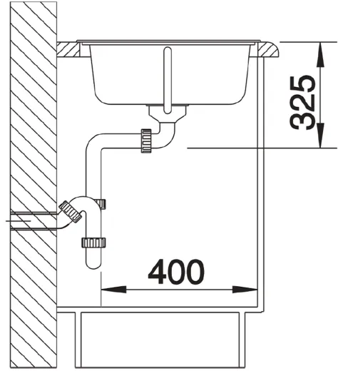 BLANCO Kchensple Tipo 45-S Einbausple / Edelstahlsple Siebkorb als Drehknopfventil
