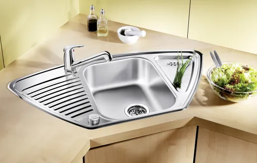 BLANCO Kchensple Tipo 9-E Einbausple / Ecksple Siebkorb als Drehknopfventil