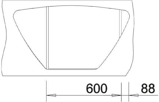 BLANCO Kchensple Tipo 9-E Einbausple / Ecksple Siebkorb als Drehknopfventil