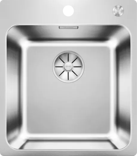 BLANCO Kchensple Solis 400-IF/A Edelstahlsple / Einbausple Flachrand mit Ablaufsystem InFino und PushControl