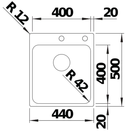 BLANCO Kchensple Solis 400-IF/A Edelstahlsple / Einbausple Flachrand mit Ablaufsystem InFino und PushControl