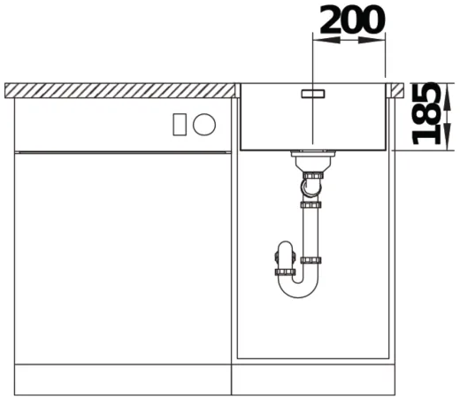 BLANCO Kchensple Solis 400-IF/A Edelstahlsple / Einbausple Flachrand mit Ablaufsystem InFino und PushControl