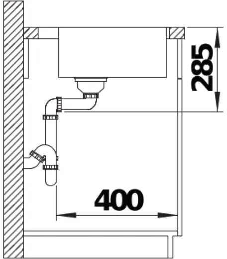BLANCO Kchensple Solis 400-IF/A Edelstahlsple / Einbausple Flachrand mit Ablaufsystem InFino und PushControl
