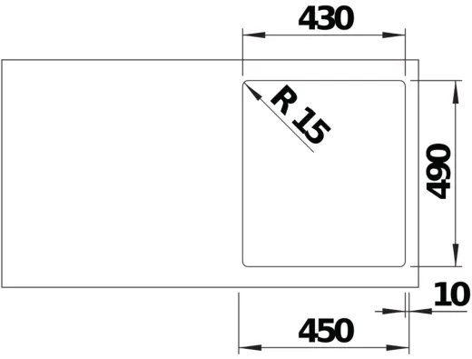 BLANCO Kchensple Solis 400-IF/A Edelstahlsple / Einbausple Flachrand mit Ablaufsystem InFino und PushControl