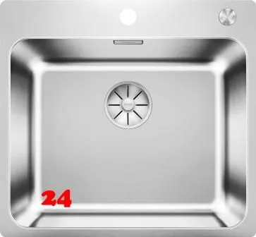 BLANCO Kchensple Solis 500-IF/A Edelstahlsple / Einbausple Flachrand mit Ablaufsystem InFino und PushControl