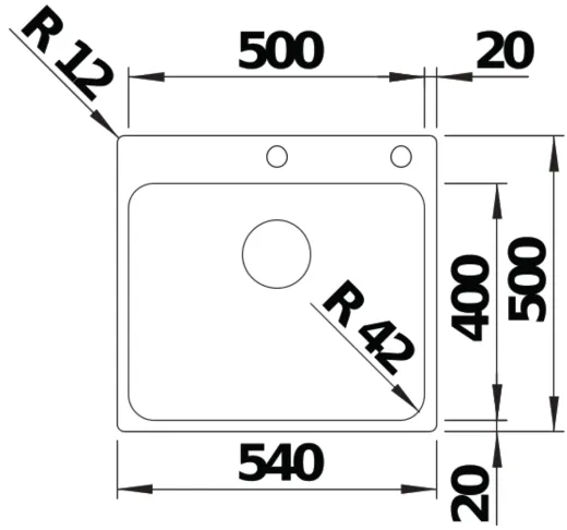 BLANCO Kchensple Solis 500-IF/A Edelstahlsple / Einbausple Flachrand mit Ablaufsystem InFino und PushControl