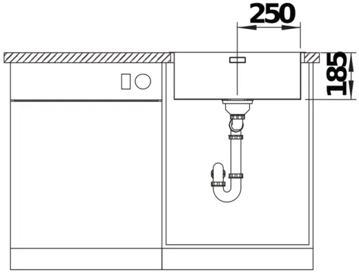 BLANCO Kchensple Solis 500-IF/A Edelstahlsple / Einbausple Flachrand mit Ablaufsystem InFino und PushControl