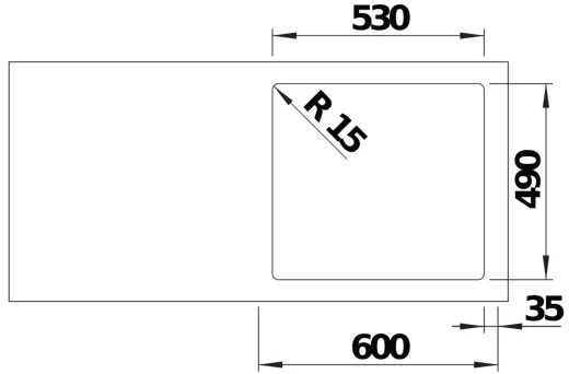 BLANCO Kchensple Solis 500-IF/A Edelstahlsple / Einbausple Flachrand mit Ablaufsystem InFino und PushControl