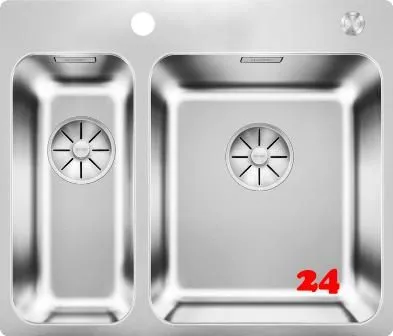 BLANCO Küchenspüle Solis 340/180-IF/A Edelstahlspüle / Einbauspüle Flachrand mit Ablaufsystem InFino und PushControl BLANCO Küchenspüle Solis 340/180-IF/A Edelstahlspüle / Einbauspüle Flachrand mit Ablaufsystem InFino und PushControl