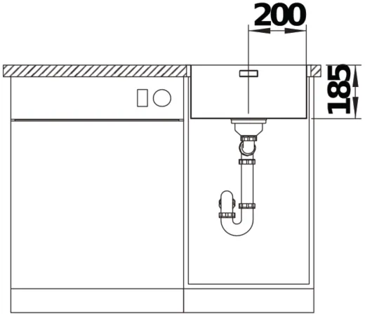 BLANCO Kchensple Solis 400-IF Edelstahlsple / Einbausple Flachrand mit Ablaufsystem InFino und Handbettigung