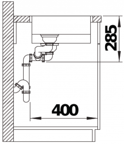 BLANCO Solis 340/180-IF Becken rechts Edelstahlsple / Einbausple Flachrand mit Ablaufsystem InFino und Handbettigung