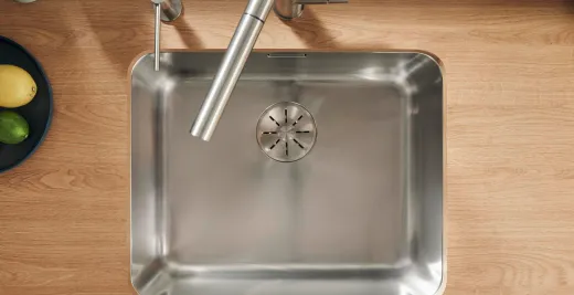 BLANCO Kchensple Solis 340-U Edelstahlsple / Unterbaubecken mit Ablaufsystem InFino und Handbettigung