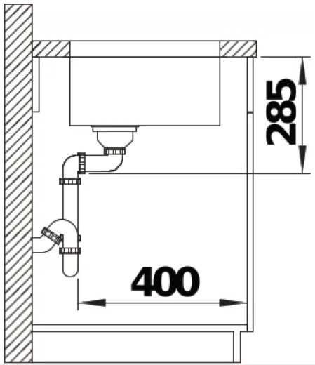 BLANCO Kchensple Solis 340-U Edelstahlsple / Unterbaubecken mit Ablaufsystem InFino und Handbettigung