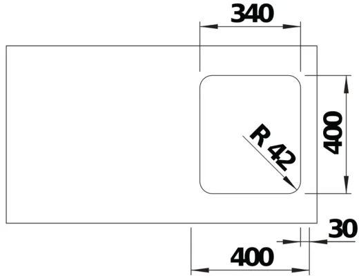 BLANCO Kchensple Solis 340-U Edelstahlsple / Unterbaubecken mit Ablaufsystem InFino und Handbettigung