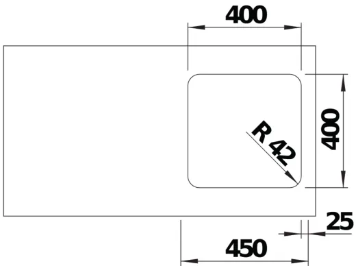 BLANCO Kchensple Solis 400-U Edelstahlsple / Unterbaubecken mit Ablaufsystem InFino und Handbettigung