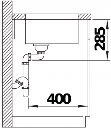 BLANCO Kchensple Solis 450-U Edelstahlsple / Unterbaubecken mit Ablaufsystem InFino und Handbettigung
