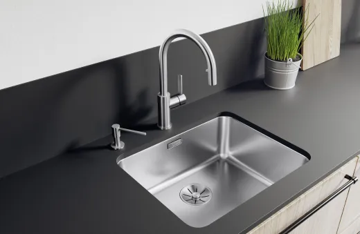 BLANCO Kchensple Solis 500-U Edelstahlsple / Unterbaubecken mit Ablaufsystem InFino und Handbettigung