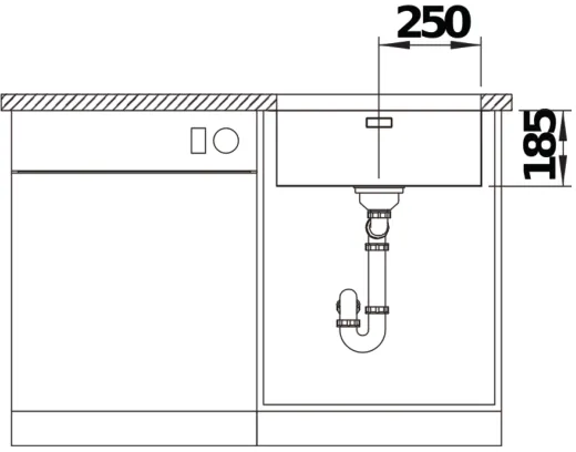 BLANCO Kchensple Solis 500-U Edelstahlsple / Unterbaubecken mit Ablaufsystem InFino und Handbettigung