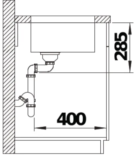 BLANCO Kchensple Solis 500-U Edelstahlsple / Unterbaubecken mit Ablaufsystem InFino und Handbettigung