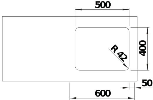 BLANCO Kchensple Solis 500-U Edelstahlsple / Unterbaubecken mit Ablaufsystem InFino und Handbettigung