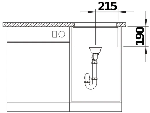 BLANCO Rotan 400-U Silgranit PuraDurII Granitsple / Unterbaubecken in 7 Farbtnen mit Handbettigung