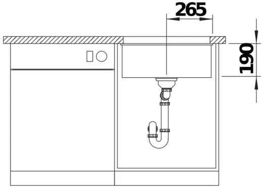 BLANCO Rotan 500-U Silgranit PuraDurII Granitsple / Unterbaubecken in 7 Farbtnen mit Handbettigung
