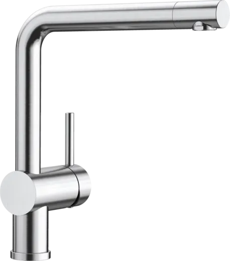 BLANCO Kchenarmatur Linus PVD Steel Einhebelmischer / Spltischarmatur mit Festauslauf 360 schwenkbarer Auslauf