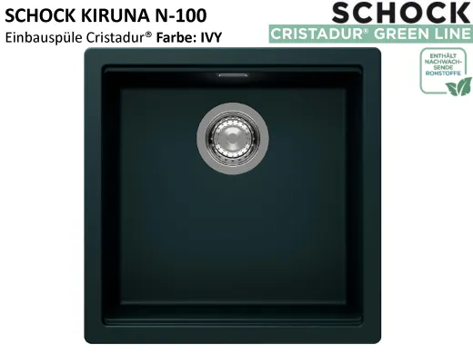 SCHOCK K�chensp�le Kiruna N-100 Cristadur� Nano-Granitsp�le Green Line mit Drehexcenter