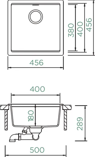 SCHOCK K�chensp�le Kiruna N-100 Cristadur� Nano-Granitsp�le Green Line mit Drehexcenter