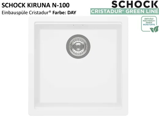 SCHOCK K�chensp�le Kiruna N-100 Cristadur� Nano-Granitsp�le Green Line mit Drehexcenter