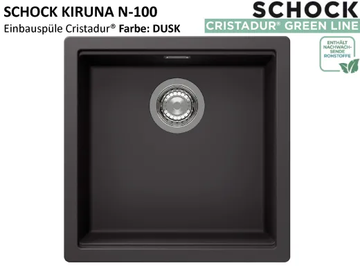 SCHOCK K�chensp�le Kiruna N-100 Cristadur� Nano-Granitsp�le Green Line mit Drehexcenter