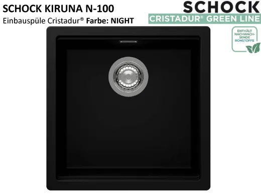 SCHOCK K�chensp�le Kiruna N-100 Cristadur� Nano-Granitsp�le Green Line mit Drehexcenter