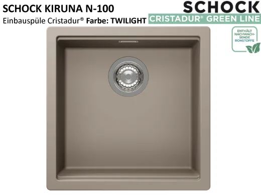 SCHOCK K�chensp�le Kiruna N-100 Cristadur� Nano-Granitsp�le Green Line mit Drehexcenter