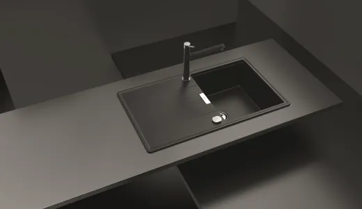 SCHOCK Kchensple Tia D-100 Cristadur Nano-Granitsple / Einbausple mit Drehexcenter