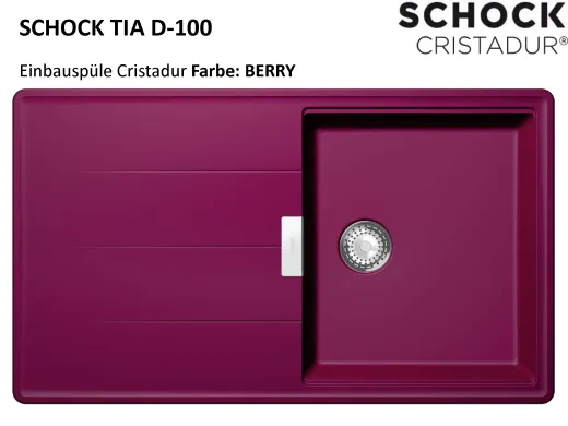 SCHOCK Kchensple Tia D-100 Cristadur Nano-Granitsple / Einbausple mit Drehexcenter