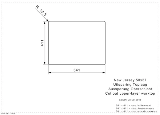 REGINOX Clean & Care New Jersey 50x37 KG-CC (10cm) Einbausp�le Edelstahl mit Flachrand 3 in 1 ohne �berlauf unterfahrbar Barrierefrei*