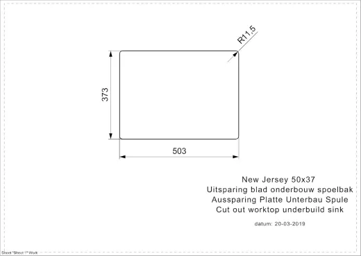 REGINOX Clean & Care New Jersey 50x37 KG-CC (10cm) Einbausp�le Edelstahl mit Flachrand 3 in 1 ohne �berlauf unterfahrbar Barrierefrei*