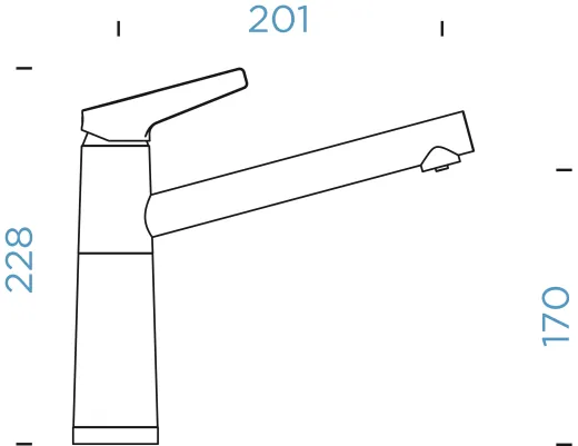 SCHOCK Kchenarmatur SC-510 Cristalite Basic Line Einhebelmischer Festauslauf 360 schwenkbarer Auslauf mit Materialhlse Niederdruck