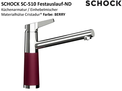 SCHOCK K�chenarmatur SC-510 Cristadur� Classic Line Einhebelmischer Festauslauf 360� schwenkbarer Auslauf mit Materialh�lse Niederdruck