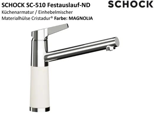SCHOCK K�chenarmatur SC-510 Cristadur� Classic Line Einhebelmischer Festauslauf 360� schwenkbarer Auslauf mit Materialh�lse Niederdruck