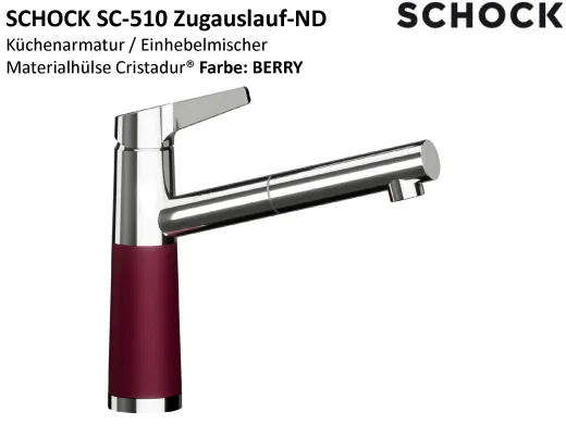 SCHOCK K�chenarmatur SC-510 Cristadur� Classic Line Einhebelmischer Zugauslauf 120� schwenkbarer Auslauf mit Materialh�lse Niederdruck